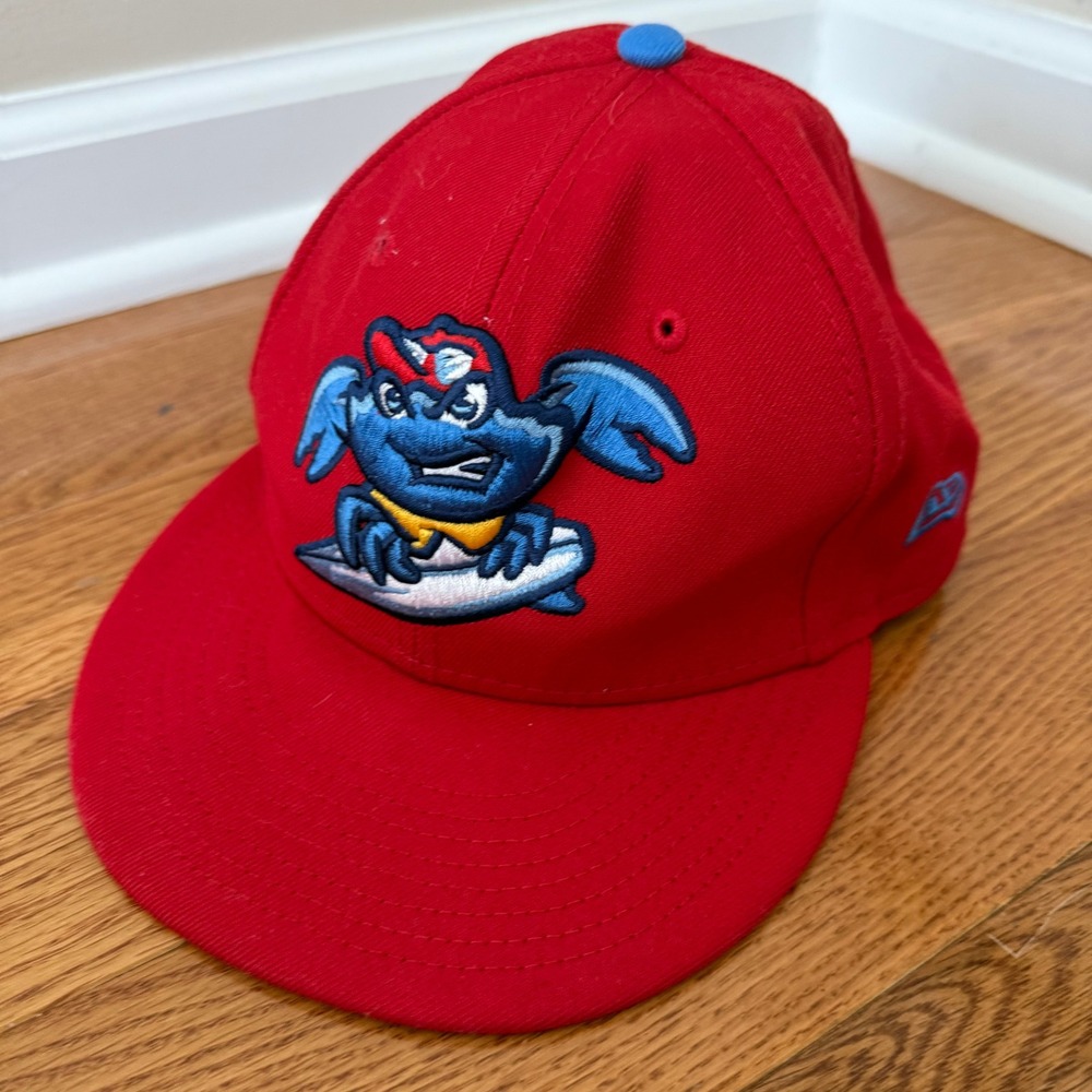 New Era 59FIFTY Wilmington Blue Rocks Fitted Hat Red 7 3/4 MiLB Baseball Cap